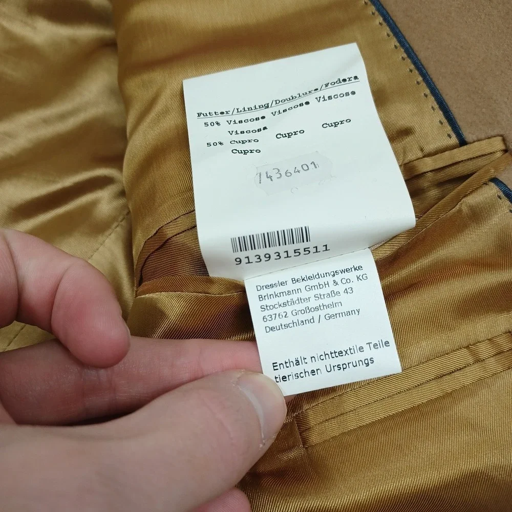 Eduard Dressler Blazer Mens 54‎ brown Cashmere Pockets Loro Piana